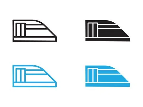 Subway high speed train icon black and white vector outline sign イラスト素材