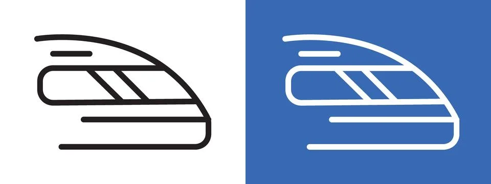 Subway high speed train logo sign set vector outline イラスト素材