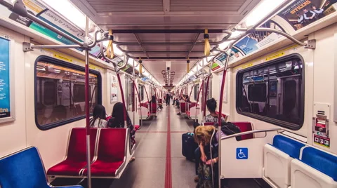 Subway Inside Interior Train Car TTC Toronto Timelapse 5k Stock-Footage 66862213