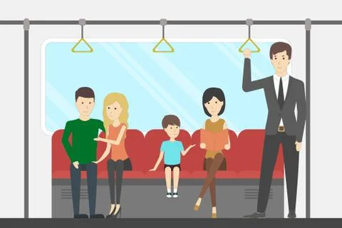 Subway interior set. Illustrazione stock