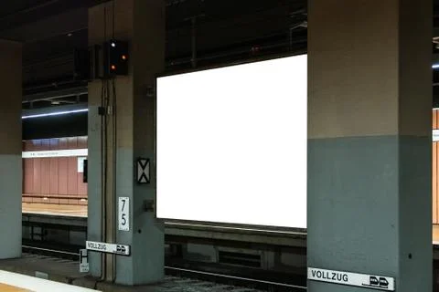 Subway Isolated White Advertisement Space Blank Mockup Transportation Urban Stock-Fotos
