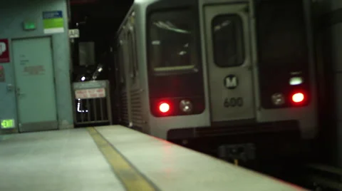 Subway leaves the platform Stock Footage 46805440