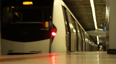 Subway Leaving Ground View Stock Footage 31546192