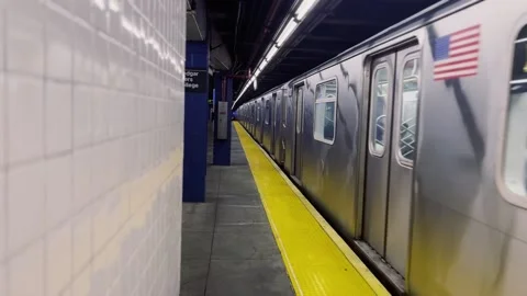 Subway leaving station Video stock 196849122