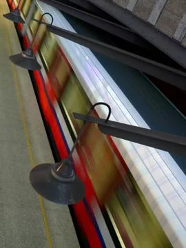 Subway leaving station Stock Photos