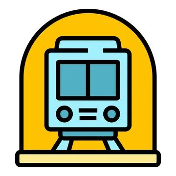 Subway metro train icon vector flat Stock Illustration