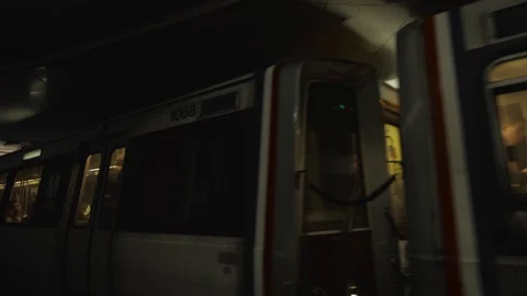 Subway Metro Train Passing by Washington DC Stock Footage 86126985