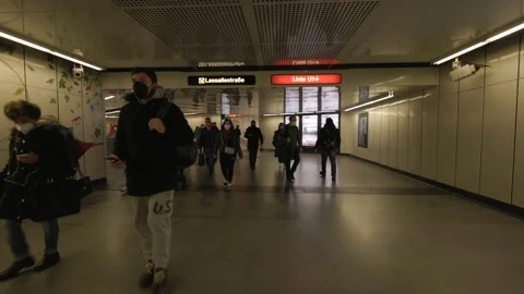 Subway Metro Underground Station With Train In Vienna Austria Stock Footage 165344814
