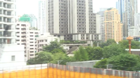 Subway metro underground view from window city busy skyscrapers 4k Stock Footage 56630618