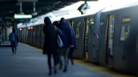 Subway in Morning Stock Footage 86226531