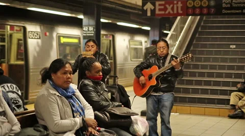 Subway Musicians Stock Footage 32473023