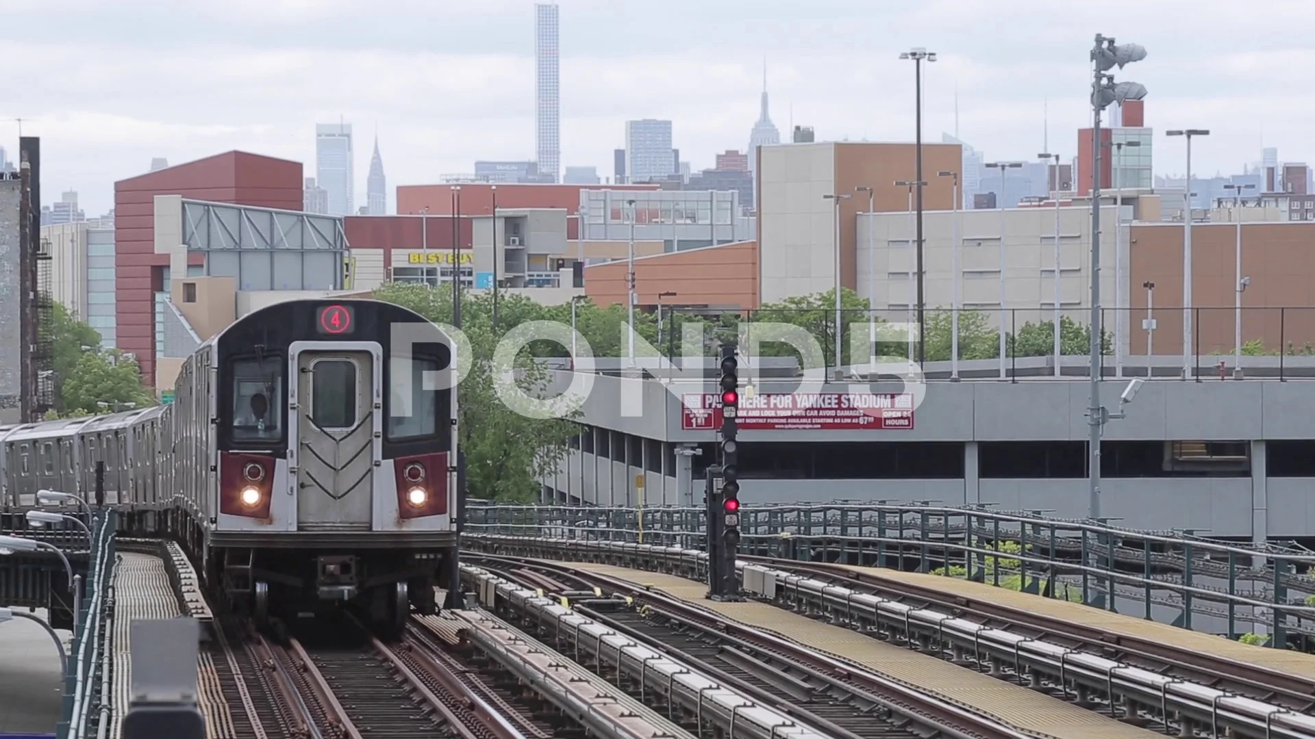 4 Subway Platform, Train and Tracks at Yankee Stadium, The Bronx