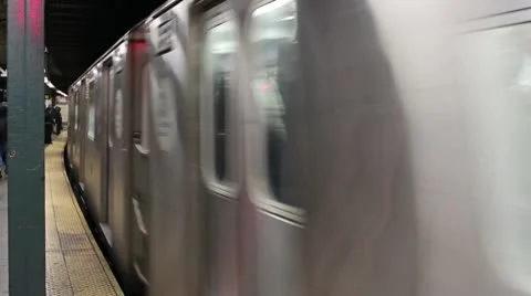Subway Passing Close Stock Footage 10080208