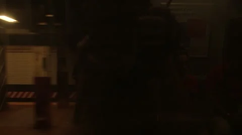 Subway passing platform - pillars Stock Footage 46773750