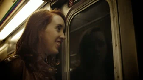 Subway reflection Stock Footage 22666218