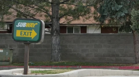 Subway Restaurant Drive through Stock Footage 48432393