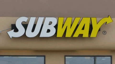 Subway Restaurant Sign Stock Footage 48432265
