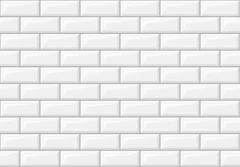 Subway seamless white pattern. Brick wall. Vector illustration Stock Illustration