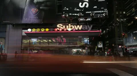 Subway Sign Timelapse Stock Footage 20615127
