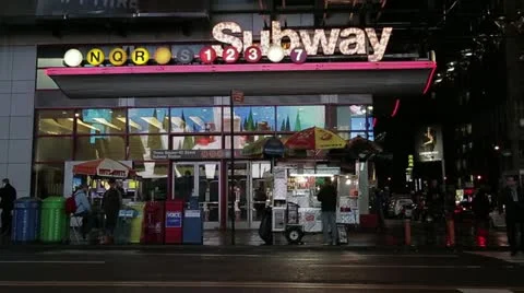 Subway Sign Times Square Stock Footage 20615083