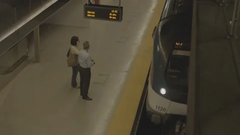 A subway station and a subway train in Panama Stock Footage 343747792