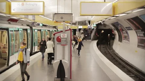 Subway Station With Crowd Time Lapse Metro, Paris Stock Footage 64742004
