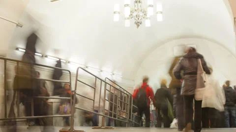 Subway station crowd timelapse Video stock 29166967