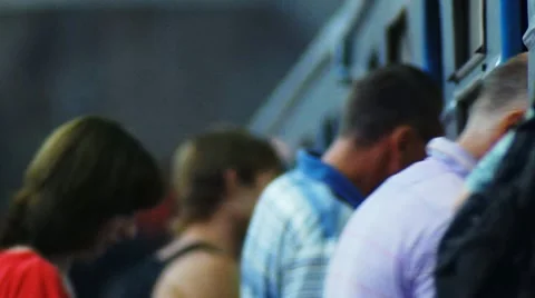 Subway. station. Crowds Stock Footage 12307890