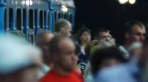 Subway. station. Crowds Stock Footage 12307990