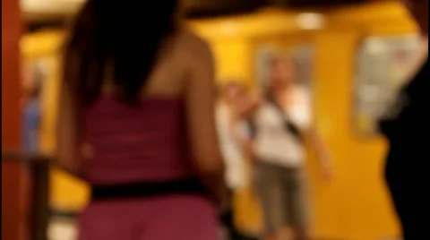 In the Subway Station Stock Footage 40366783