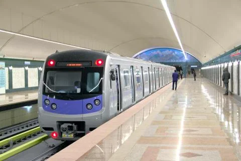 Subway station interior Stock Photos