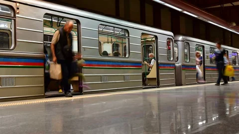 Subway station platform Stock Footage 119767676