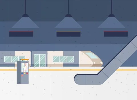 Subway station scene Stock Illustration