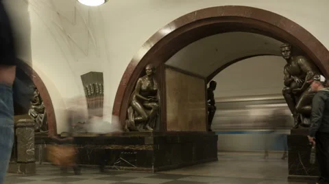 Subway station timelapse 스톡 동영상 46039943