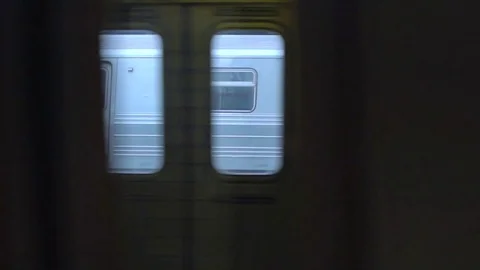 Subway station train coming  slow motion  Stock Footage 75558854
