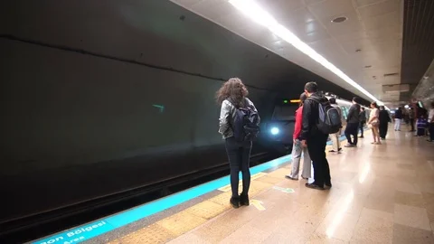 Subway Stop  Stock Footage 82741325