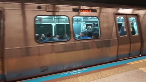 Subway Stop  Stock Footage 82741329
