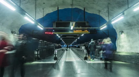 Subway stress metro stockholm time-lapse Stock Footage