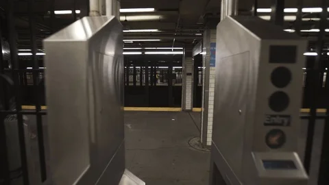 Subway Ticket Gate Stock Footage 115239112