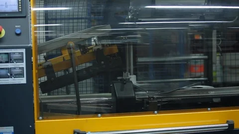 Subway Ticket Packaging machine in industrial factory. Printing metro pass 動画素材 110771682