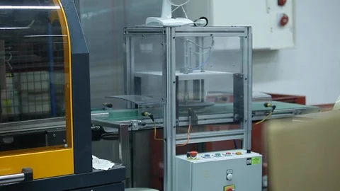 Subway Ticket rolls in Packaging machine in industrial factory. Printing metro Video stock 110771716