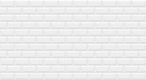 Subway tile seamless pattern, white ceramic tile 스톡 일러스트