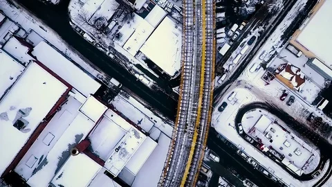 Subway Tracks from Above Stock Footage 71344225