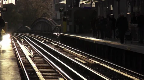 Subway tracks of Paris Metro Stock Footage 38418983