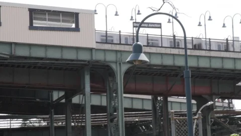 Subway Train Aboveground Stock Footage 106538698