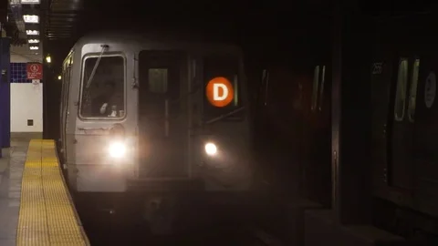 Subway Train approaching Stock Footage 84471815