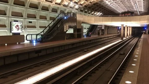 Subway Train Approaching Stock Footage 110762721