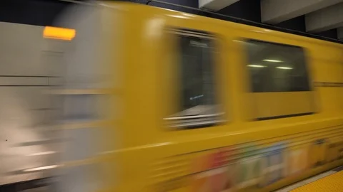 Subway Train Arrives Stock Footage 121165798