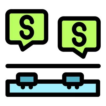 Subway train arriving at platform with destination indicator showing letter s Stock Illustration