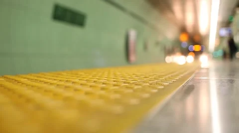 Subway train arriving to station Stock Footage 42678088